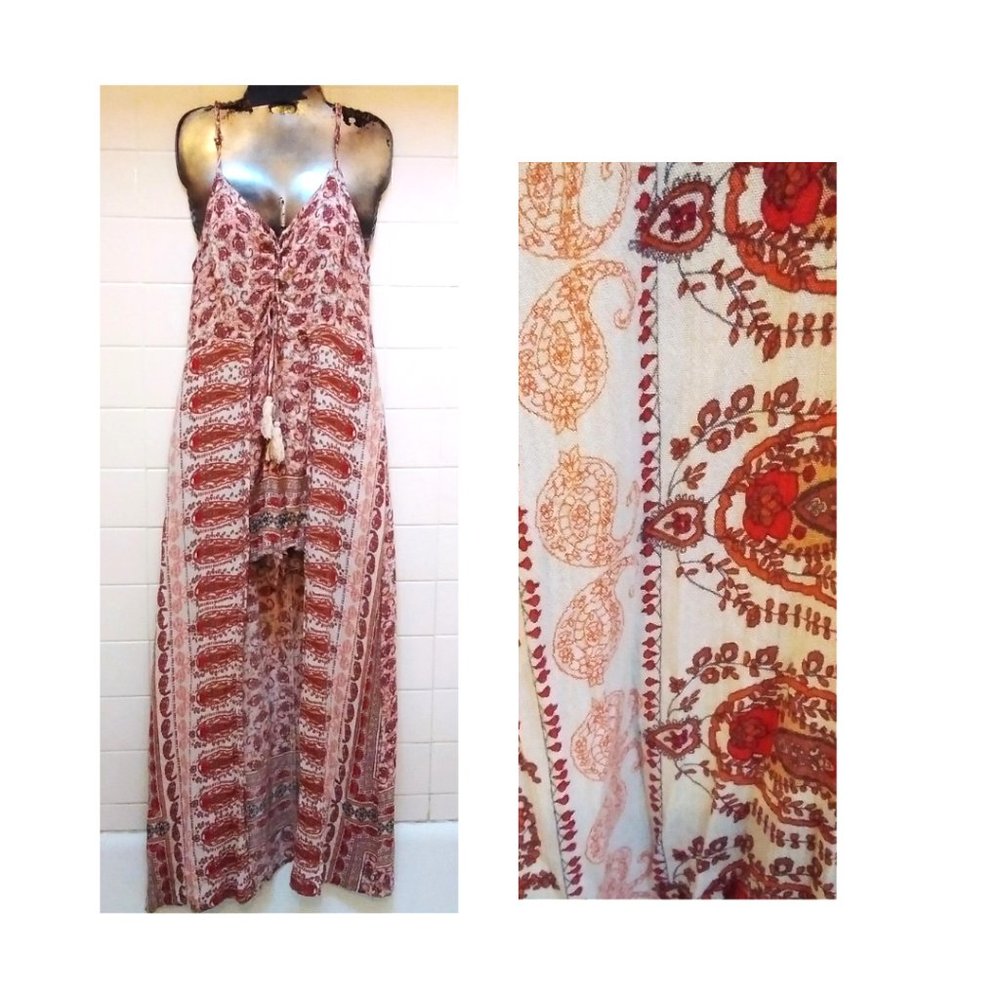 Paisley Print Romper Jumpsuit